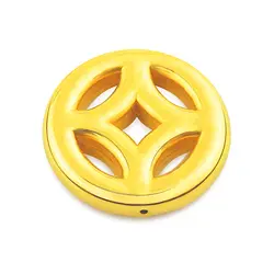 Чистый 24 К 999 желтое золото кулон 3D монета разделенные бусины для женщин Мода 2018 в г течение 1 г 8.5mmW круглый Горячий китайский кулон шт