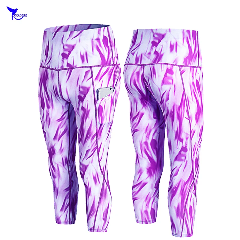 Камуфляжные женские компрессионные укороченные штаны для йоги Капри