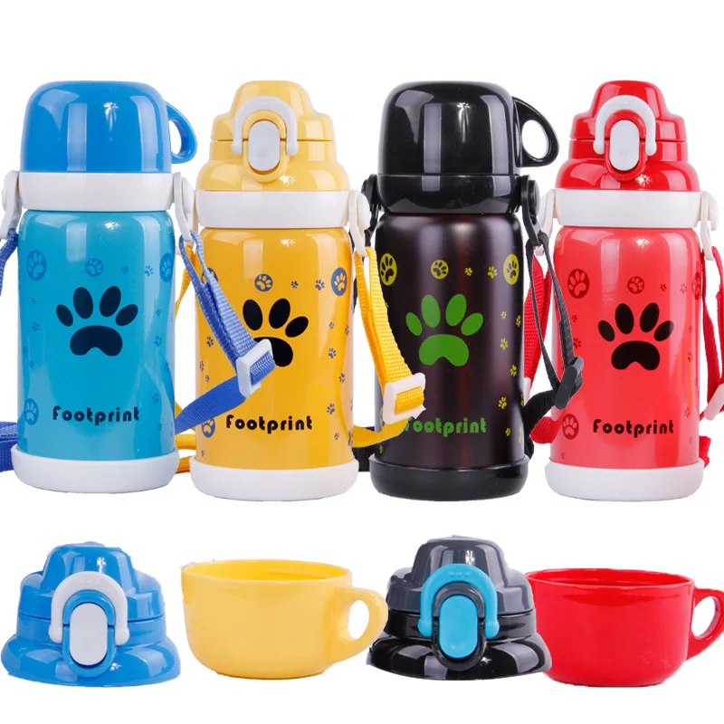 

600ML Child Thermos Bottle Vacuum Flask Stainless Steel Travel Kettle Outdoor Sport Insulation Pot Cup Cartoon Thermocup Termos