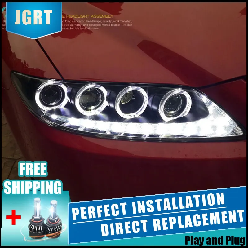  2PCS LED Headlights For Mazda 6 2003-2014 Car Led Lights Double Xenon Lens Car Accessories Daytime  - 32903976582