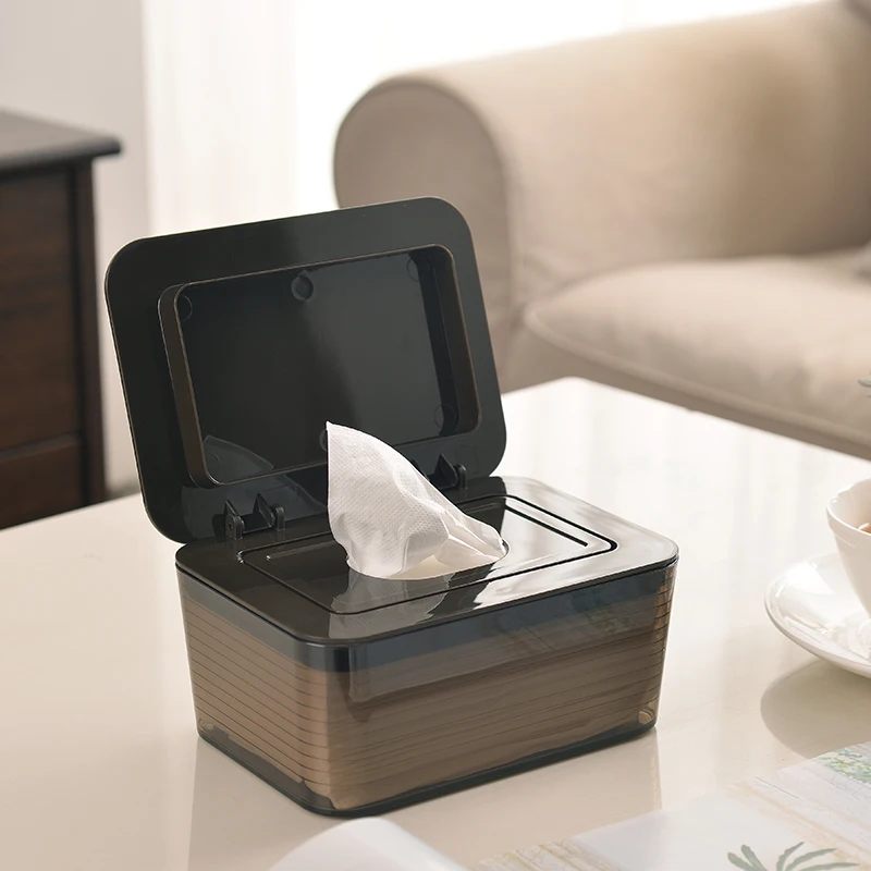 

Clear Tissue boxes sealed baby paper storage box holder plastic household ladies makeup remover wipes box paper tray mx4161645