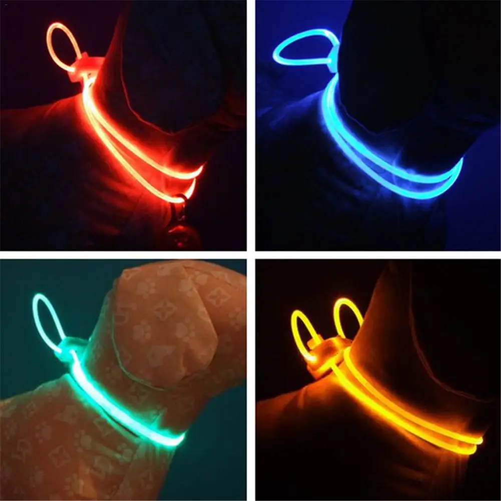 5 цветов светодиодный ошейник для домашних животных светящийся Регулируемый ошейник безопасности для домашних животных водостойкий мигающий светильник