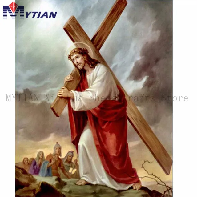18090327 MYTIAN 5D Diamond Painting Jesus Sacred Heart Cross Christian Religious Picture DIY Diamond Embroidery Mosaic Needlework Decor