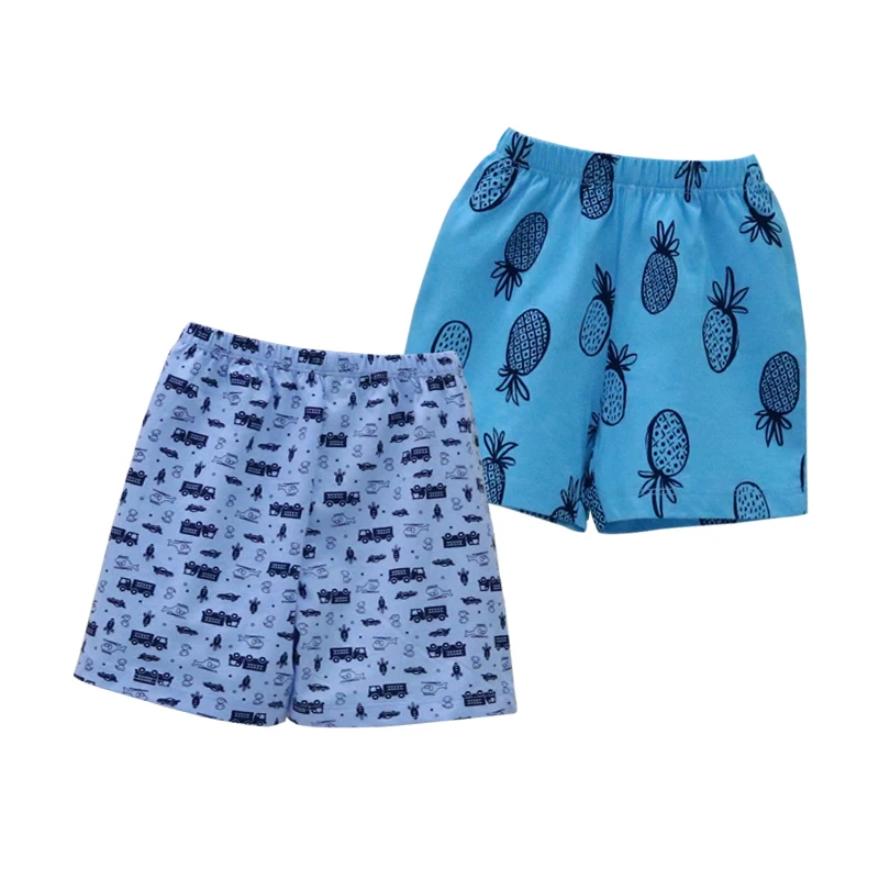 2Pcs/lot Boys Shorts 100% Cotton Clothes for 1 to 5 years old Children print trousers with elastic waist sleepwear clothing boys shorts