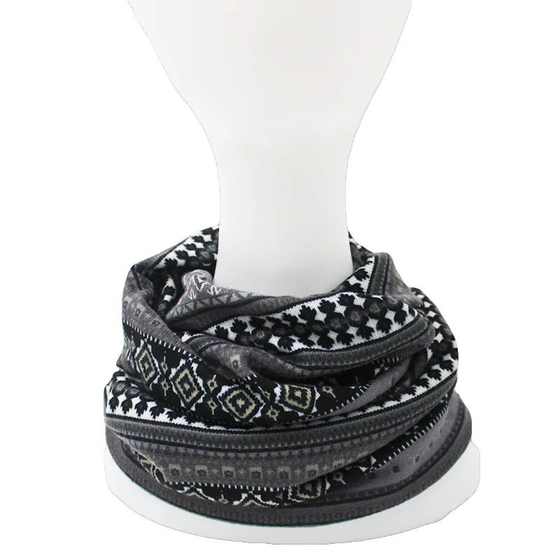 Lovingsha, бренд, осенне-зимняя шапка двойного назначения для женщин, тонкие шапки бини, винтажный геометрический дизайн, женский шарф, маска для лица HT026