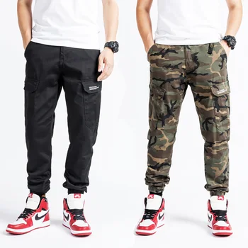 

Fashion Streetwear Men Jeans Loose Fit Camouflage Military Harem Pants Big Pocket Cargo Pants Men Slack Bottom Hip Hop Joggers
