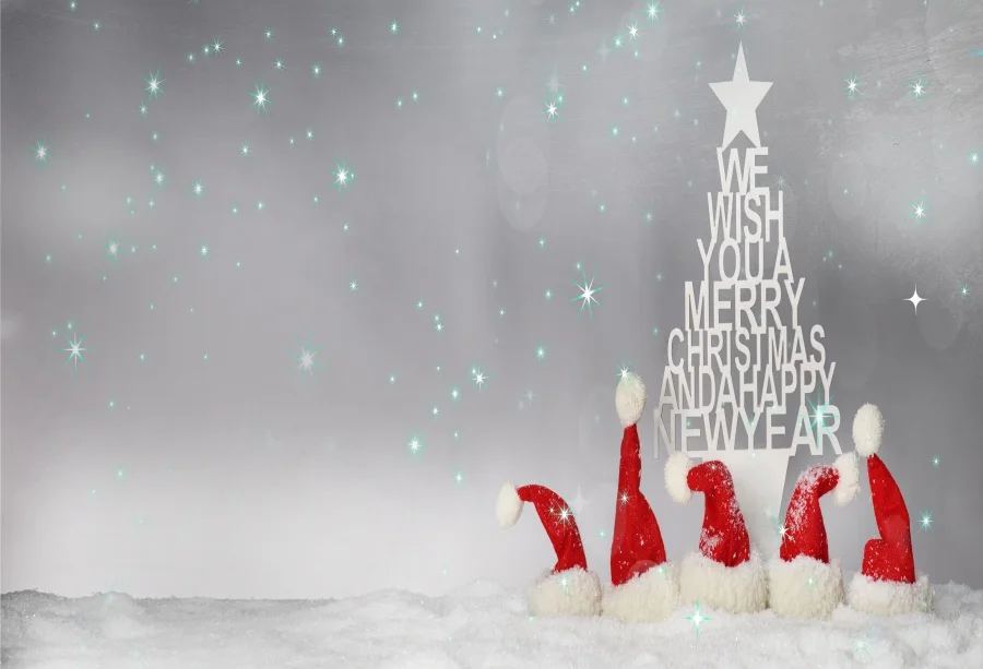 Laeacco зимний Снежный звездный свет боке Рождественская шляпа фон для фотосъемки