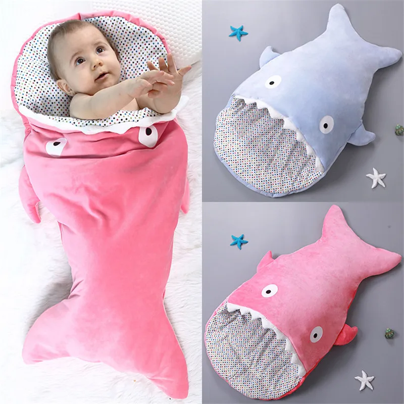 Baby Blanket Sleepers 2016 Winter Thickening Baby Shark Sleeping Bag