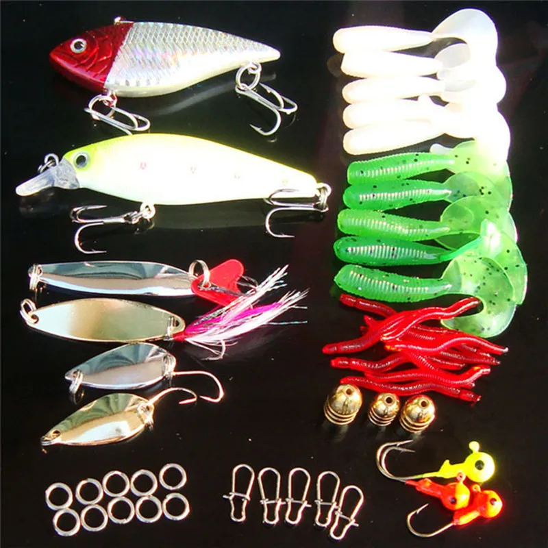 2018 Soft Worm Lure Lure Set Head Jig Hooks Fishing Baits Set Tackle