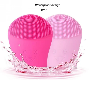 

Ultrasonic Silicone Facial Cleansing Brush Rechargeable Mini Vibrating Massager Face Deep Cleanser Exfoliator Waterproof Device