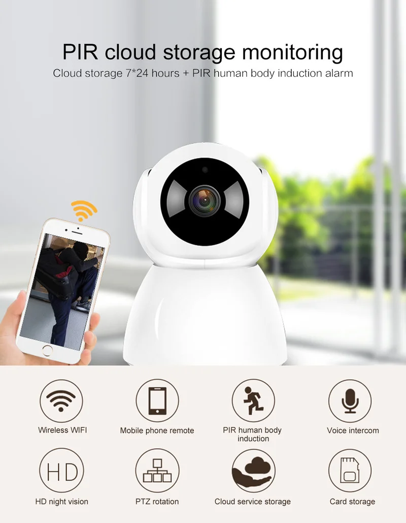 Full HD 1080P камера беспроводная домашняя HD 720P камера ночного видения WiFi PK Xiaomi Mijia