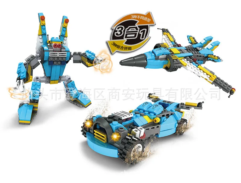 Robot Building Block Sets Compatible with lego 3 in 1 car Airplanes 3D Construction Bricks Educational