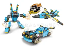 Conjuntos de Blocos de Construção Compatíveis com lego robô 3 em 1 car Aviões Hobbies Educacional 3D Construção de Tijolos Brinquedos para As Crianças