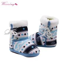 Винтажные ботинки с принтом для маленьких мальчиков и девочек; сезон зима-осень; теплая плюшевая модная детская обувь в этническом стиле