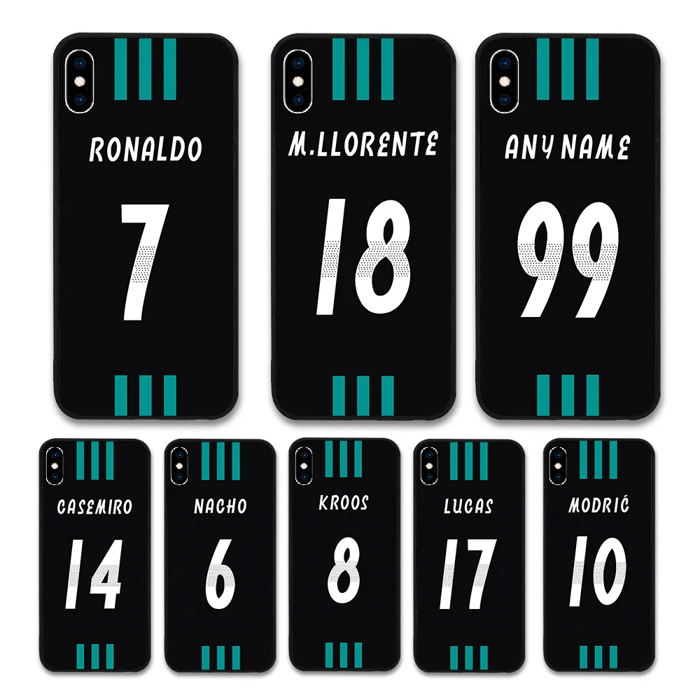 

European Football RONALDO MODRIC KROOS Jersey style Real Madrid Custom Names and Numbers case for iPhone XS Max Phones cases