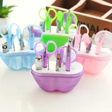 8 шт. набор инструментов для маникюра и набор из нержавеющей стали машинка для стрижки ногтей ноготь пилочка кутикула толкатель ножницы для макияжа Инструменты для ухода за ногтями наборы для педикюра