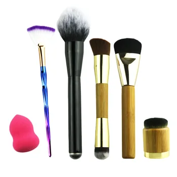 

KESMALL 6PCS Makeup Tools Set Pincel Maquiagem Foundation Blusher Contouring Powder Brushes With Random Cosmetic Puff Kit MB06P