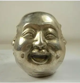 

collectable old handwork copper silvered 4 faces emotion Buddha statue CP43H52 wholesale Cheap Tibetan silver Copper