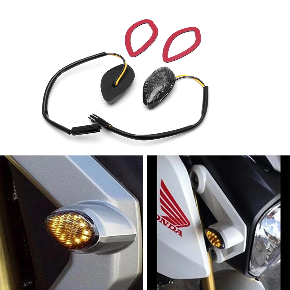 

1 pair 12V LED Car Styling Side Turn Signal Light Warning Lamp For Honda Grom 2014-2016 Flush LED Turn Signals Fast shipping