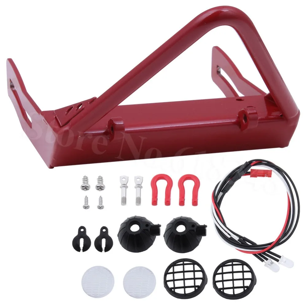 Steel Front Bumper w/ LED Lights Winch Mount & D Ring Tow Shackles For