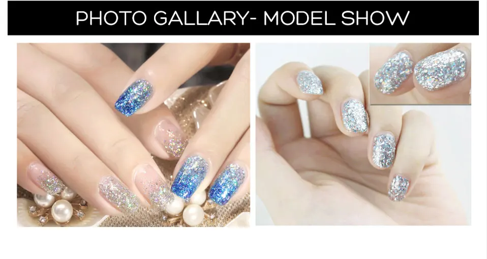 Beautilux 1pc Rainbow Silver Holographic Glitter UV LED Nail Gel Polish Soak Off Sparkling Dazzling Bling Gels Nail Polish 10g (4)