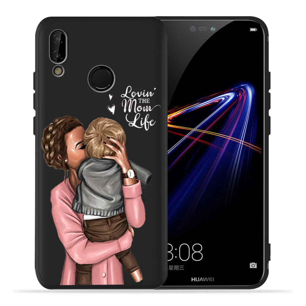 Чехол для huawei P20 Lite Pro Super Mom Baby Mama mouse Girl для крышки P30 huawei Lite P8Lite P9Lite P Smart family Etui - Цвет: 01