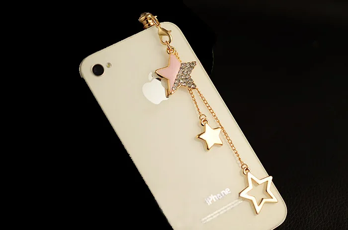 Star Pendant Chain Dustproof Plug Caps Cell Phone