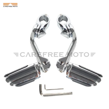 

Chrome Long Angled Anti Vibration Motorcycle Foot peg Moto Foot Rest case for Honda Harley Suzuki Kawasaki 1-1/4" 32mm Bar