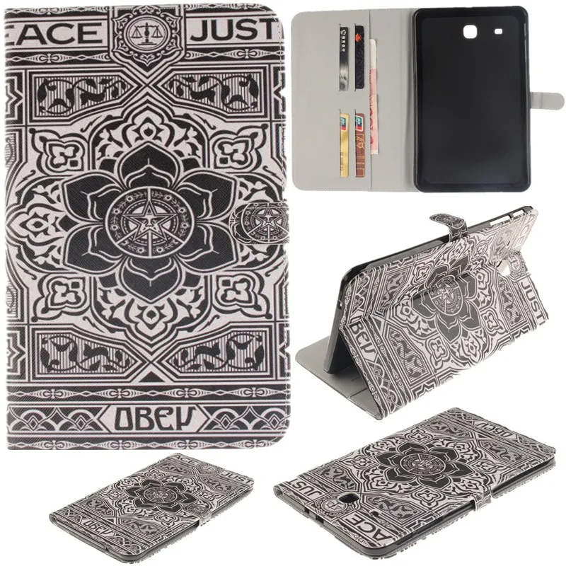 For Samsung Galaxy Tab E 9.6 Case for T560 SM-T560 T561Tablet Clouds Wallet Flip Cover Stand PU Leather Case Protective Skin  (31)