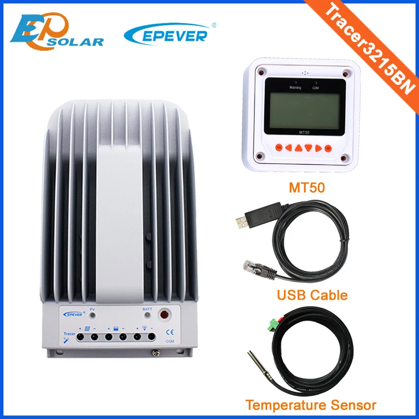 

24v regulator 30A solar charge controller Tracer3215BN with USB-RS485 cable and temperature sensor of EP solar 30amp