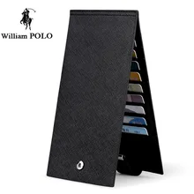Luxury Brand WillamPOLO 2017 Famous Designer Business Style Fashion Itailan Genuine Leather Men Wallets Thick Wallet POLO178