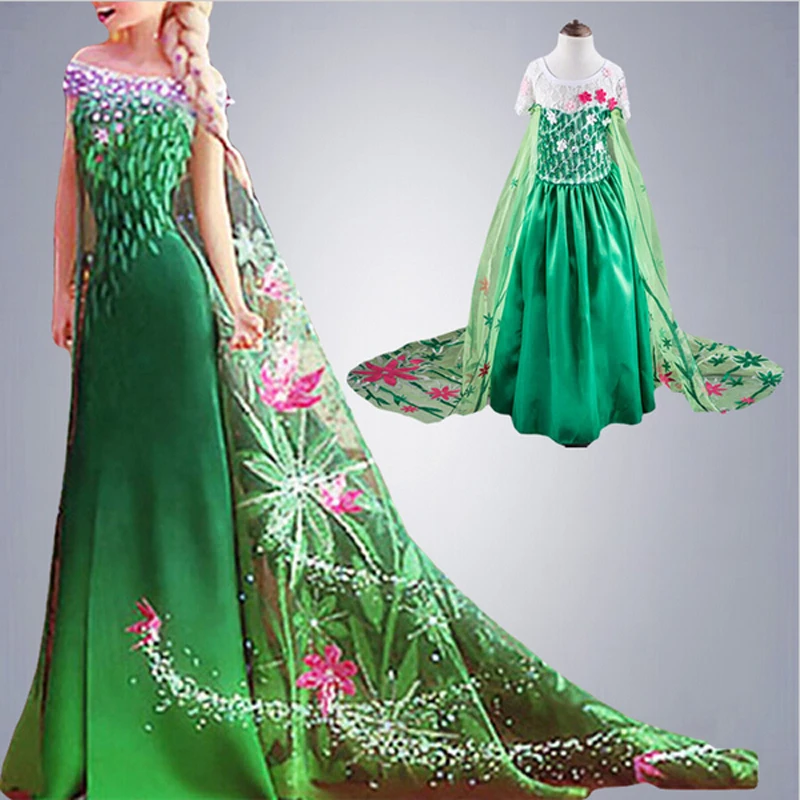 Girls Elsa Dress Costume Princess Anna Dresses Cosplay Party Summer Baby Kids Children Fancy Baby Girl Clothes elza vestidos Girls Elsa Dress Costume Princess Anna Dresses Cosplay Party Summer Baby Kids Children Fancy Baby Girl Clothes elza vestidos