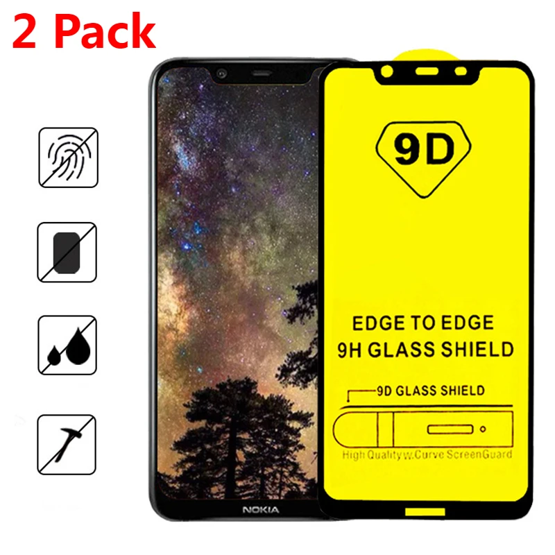Закаленное стекло 9D для Nokia 4 2 шт. защита экрана 9H 6 1 Plus 5 3 7 X3 X6 защитное