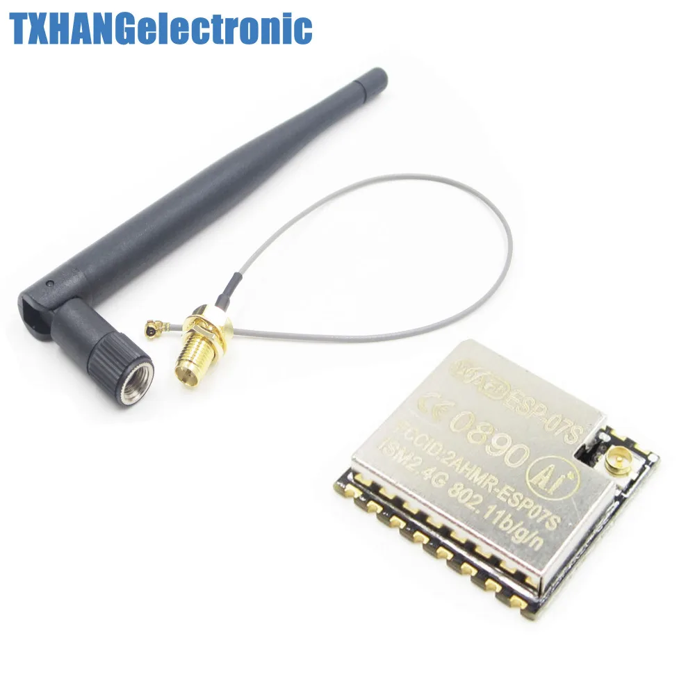 

ESP8266 ESP-07S Serial WIFI Wireless Transceiver Module + 3DBI WiFi Antenna SMA