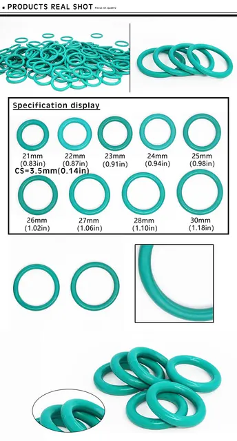Joint torique en caoutchouc vert FKM, 10 pièces/lot, épaisseur  8/9/10/11/12/13/14/15/16/17/18/19/20x2.5mm joint d'Étanchéité, Rondelle -  AliExpress