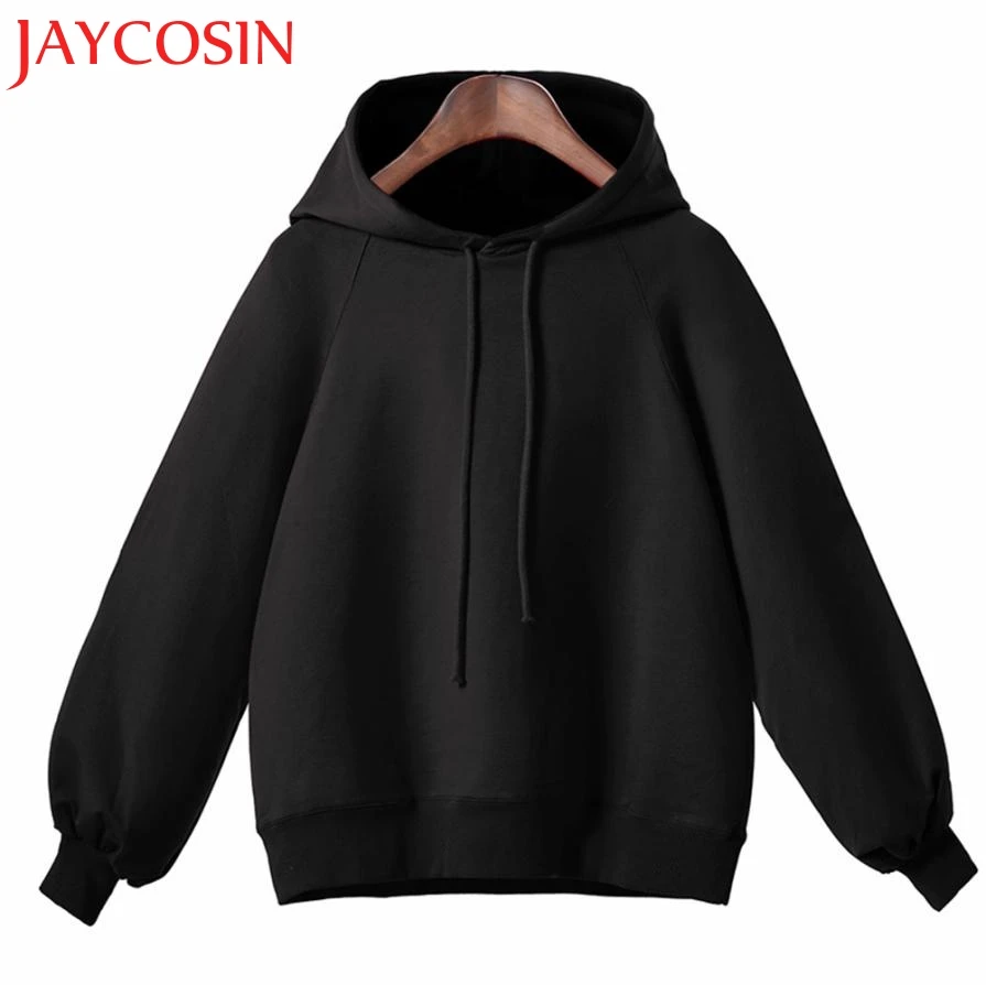 JAYCOSIN 2018 женские свободные тонкие блузки с капюшоном и рукавами фонариками Aug