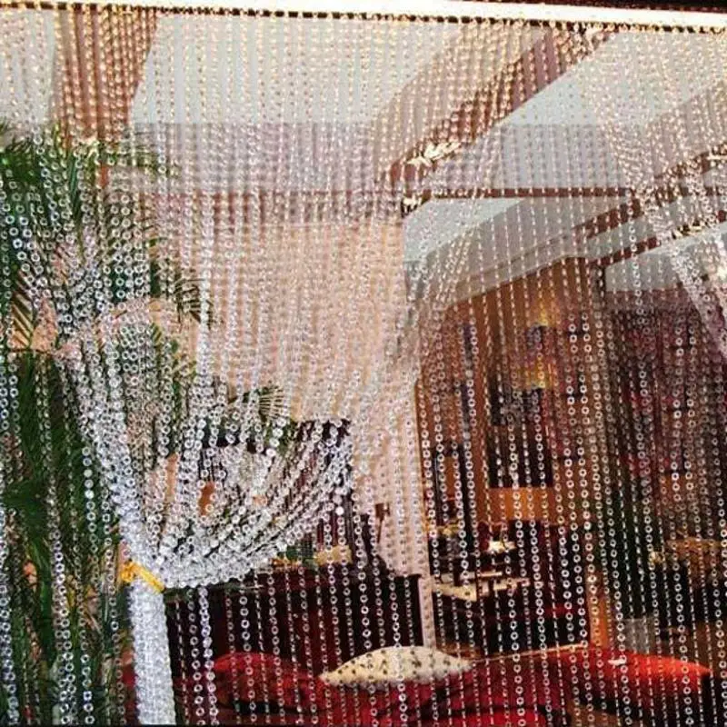 

30M Beads Curtains Acrylic Crystal Curtain Octagonal Bead Curtains on the Door Festive Party Indoor Home Wedding Decoration
