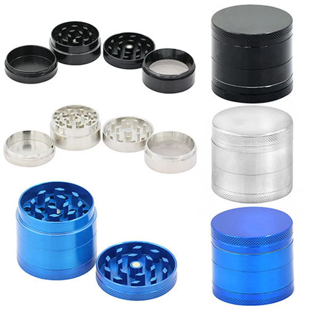4 Layers 4cm x 3.5cm Alloy Tobacco Crusher Hand Smoking Grinders Herbal