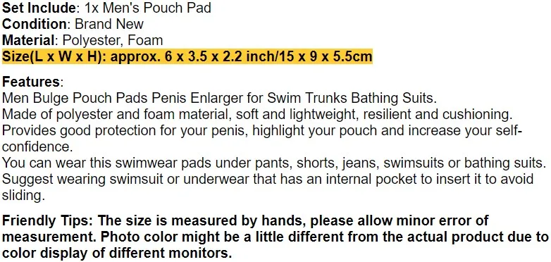 TiaoBug Breathable Underwear Enlarge Penis Pouch Enhancer Foam Pads Men Swim Briefs Trunks Bathing Suit Protection Jockstrap Pad
