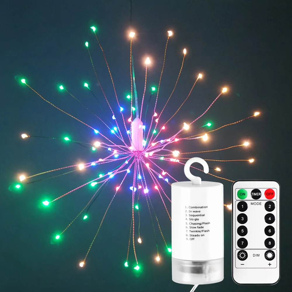 

Led Light String Battery Powered Fireworks String 150LEDs 200LEDs Garland for Outdoor Christmas Light Wedding Party Decoration