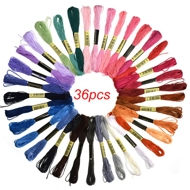 Looen-Cross-Stitch-Cotton-Embroidery-Thread-Floss-24pcs-36pcs-Mix-Colors-Embroidery-Thread-Sewing-Skeins-Craft