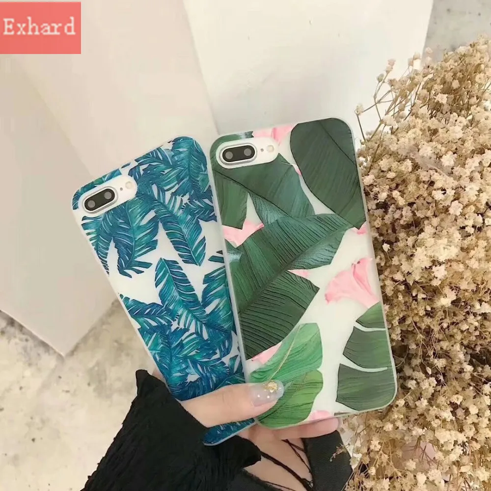 

Newest Simple Tropical Banana Leaves TPU Case For iPhone X 8 8 Plus 7 7 Plus 6 6s 6 Plus Case Back Cover Fundas Coque Capa