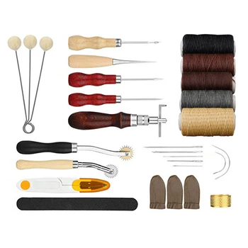 

28 PCS Leather Craft Tools Leather Sewing Tools Kit Leather DIY Hand Stitching Tools for Sewing Leather Canvas