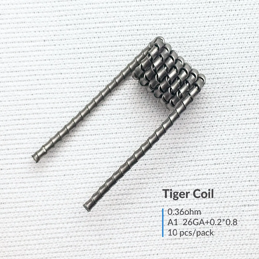 Volcanee 10 намоток Alien Clapton Flat Twisted Fused Clapton с сопротивлением Quad Тигр нагревательная проволока Vape сопротивление готовых предварительно оборудованная катушка катушки