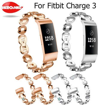 

Watch Bands for Fitbit Charge 3 Smart watch Band Stainless Steel Metal Wrist Strap Women Jewelry Bracelet for Charge 3 Straps