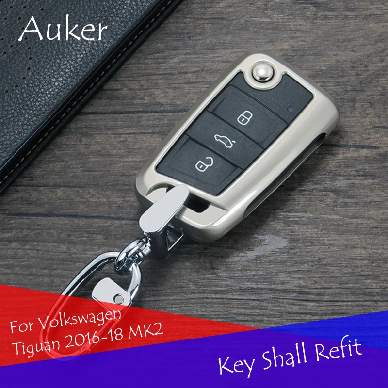 

Car Smart Key Case Key Shell Wallet Protective Cover For 2013-2019 Volkswange Tiguan Touran Golf Passat