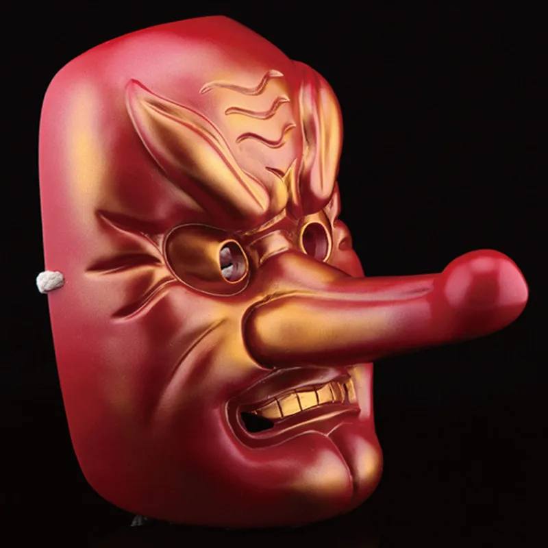 

Бесплатная доставка Смола праджна японская маска демона буддизм Кабуки нох тенгу нос злый Дьявол маска Хэллоуин Маскарад косплей реквизит