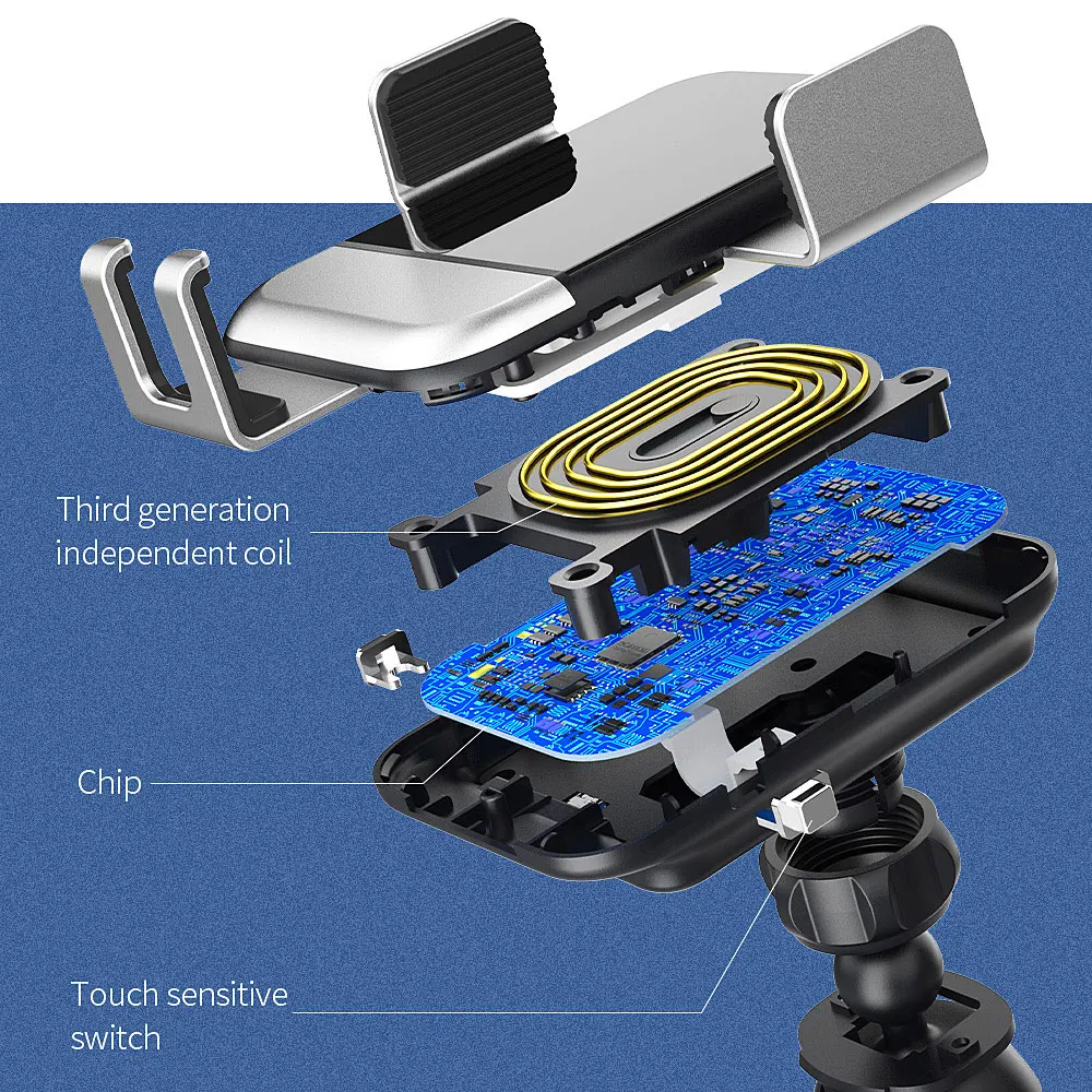 Автомобильное беспроводное зарядное устройство Essager с автоматическим зажимом Qi для iPhone x samsung Xiaomi Mi 9 Быстрое беспроводное автомобильное зарядное устройство держатель для телефона
