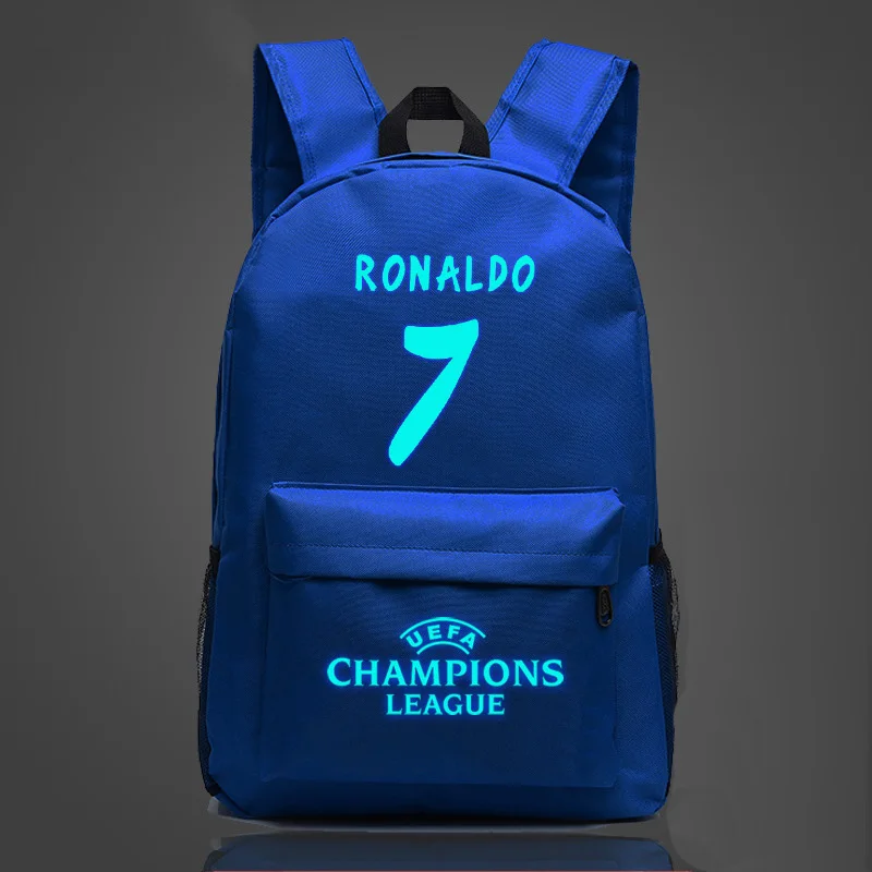 Luminous Teenage Backpack Boys Girls School Bags C Ronaldo Printing Schoolbags Night Rucksack Satchel Mochila BP0257 (8)