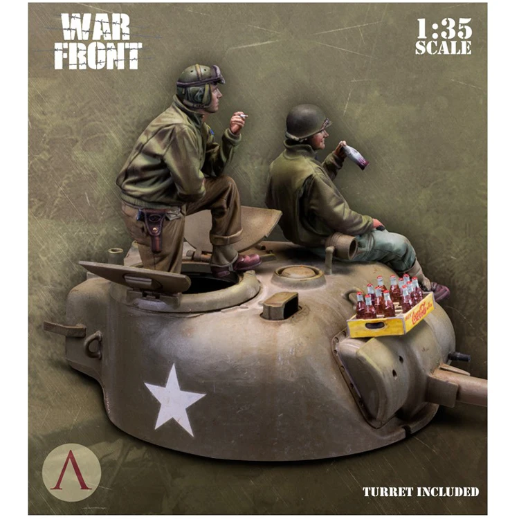 Масштаб 1/35 Неокрашенная фигурка из смолы танк Второй мировой войны экипировки 2